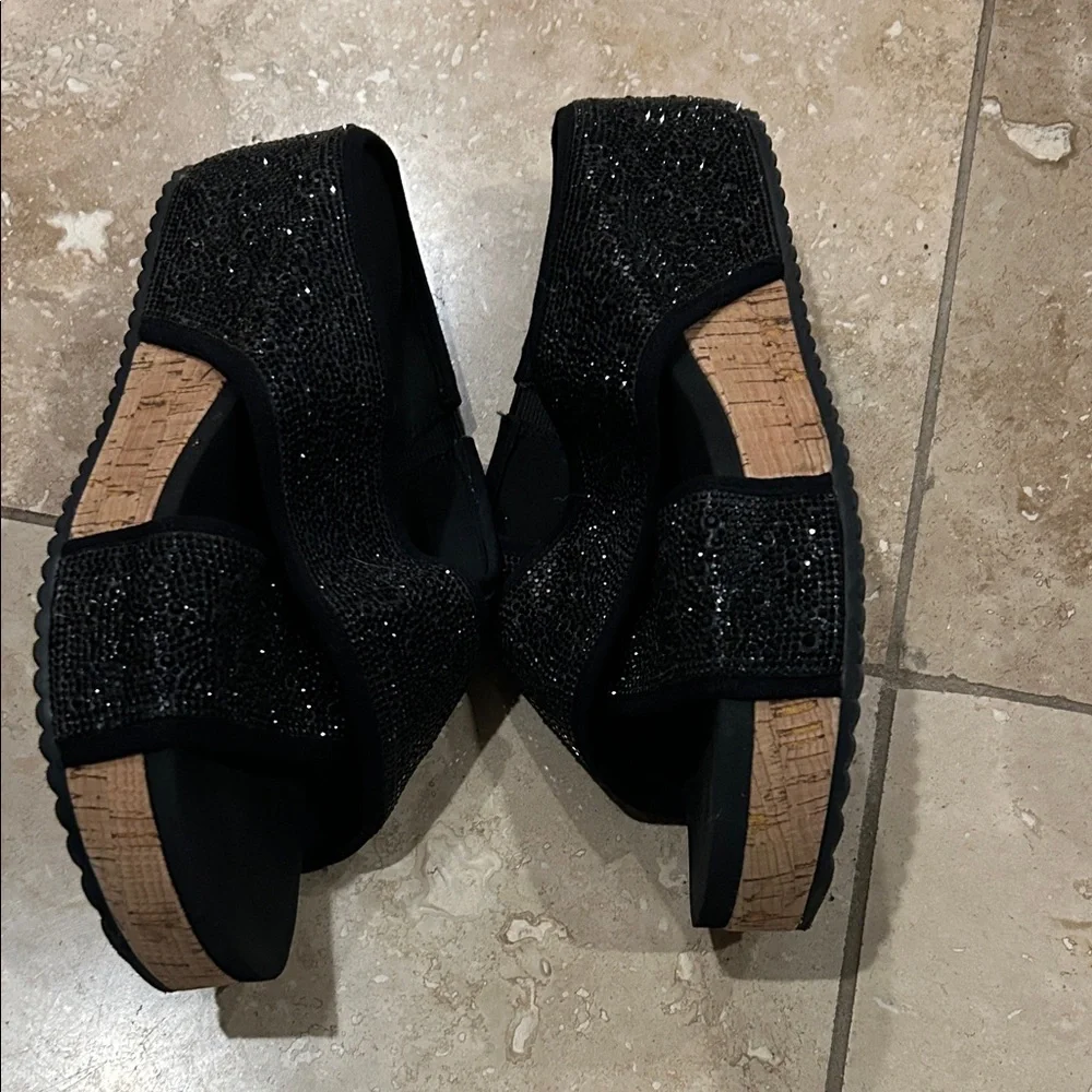 Copper Key black Black Slip-On Sandals sz 9 - Picture 4 of 5